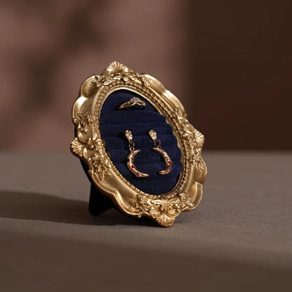 Royal Blue Rococo Vintage Earring and Ring Display