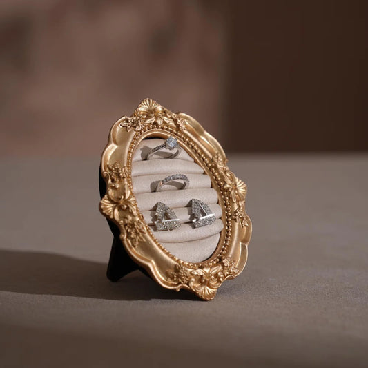 Rococo Style Vintage Earring and Ring Display